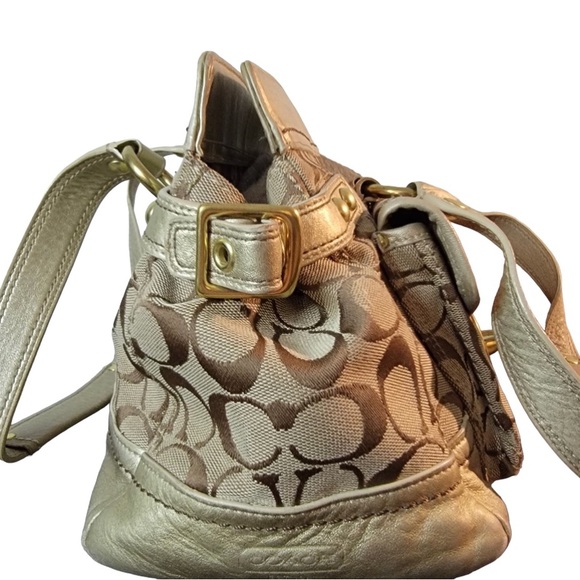 Vintage Coach Legacy Signature C Brown Canvas Top Zip Satchel Bag - Picture 7 of 12